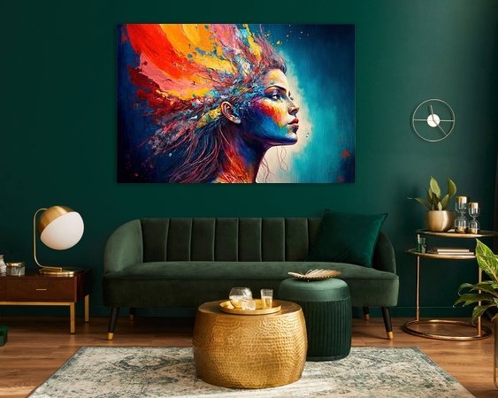 Voorbeeld van het werk in een kamer