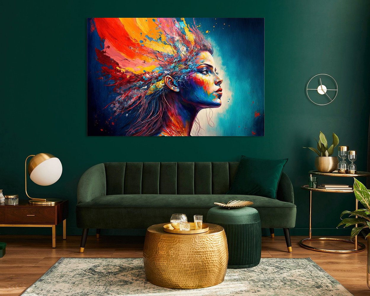 Voorbeeld van het werk in een kamer