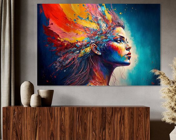 Voorbeeld van het werk in een kamer