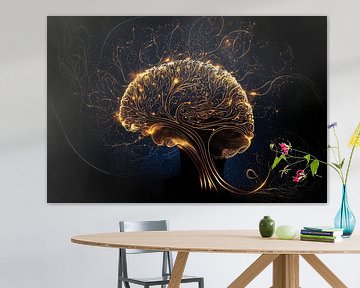 Golden Brain with Infinite Connections by Surreal Media