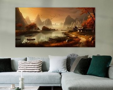 Autumn landscape in Asia by Surreal Media