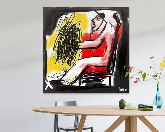 Voorbeeld van het werk in een kamer