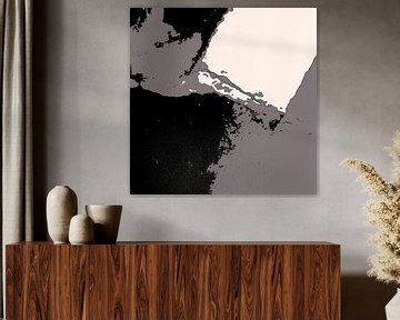 Organic 15 | Muted Neutral & Black Abstract von Menega Sabidussi