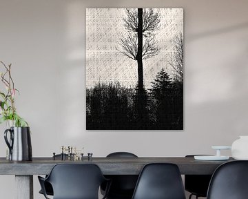 Skandinavische Winter Wald Lichtung Cottage Core von Mad Dog Art