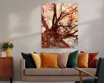 Expressionistische Herbst Wald Landschaft von Mad Dog Art