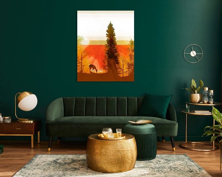 Voorbeeld van het werk in een kamer