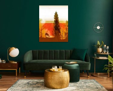 Voorbeeld van het werk in een kamer