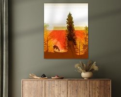 Voorbeeld van het werk in een kamer