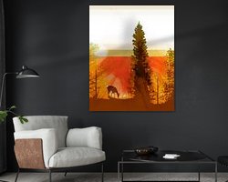 Voorbeeld van het werk in een kamer