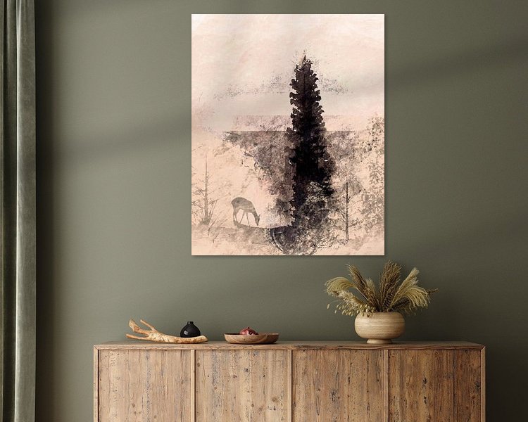 Voorbeeld van het werk in een kamer