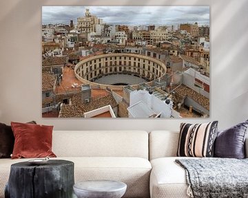 Vue sur la place ronde de Valence, Espagne sur Sander Groenendijk