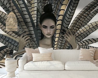 Voorbeeld van het werk in een kamer