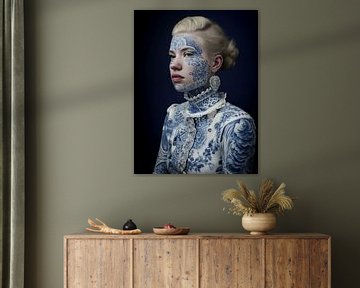 The Girl With The Delft Blue Tattoo van Studio Ypie