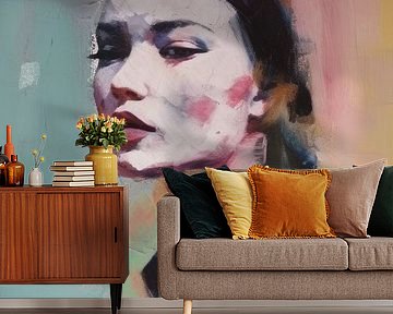 Modern, colourful portrait by Carla Van Iersel