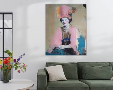 Buntes Porträt in Pastellfarben von Studio Allee
