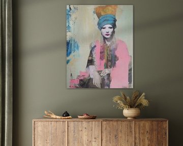 Kleurrijk portret in pastelkleuren van Studio Allee