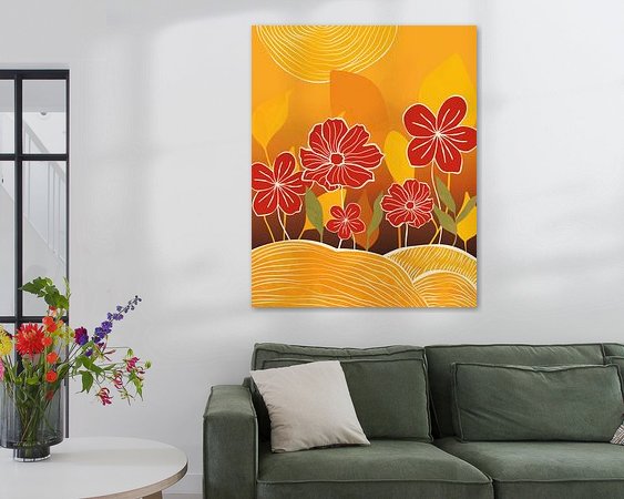 Voorbeeld van het werk in een kamer