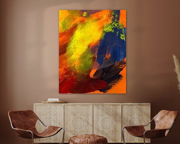 Een zonnige dag abstract acrylschilderij van Karen Kaspar