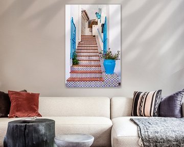 Magnificent staircase with Andalusian ceramic tiles  by Dafne Vos