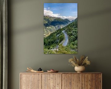 Winding road through mountains Martigny, Valais, Switzerland by Jacob Molenaar