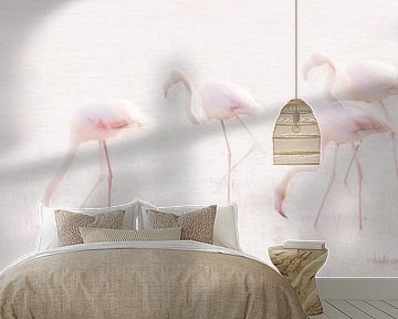 La Vie en Rose (IV) (flamingo's in de Camargue) van Kris Hermans