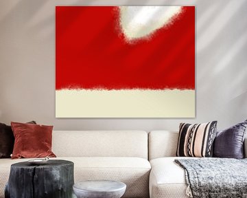 Warming Touch - abstracte kunst, rood, wit van Nelson Guerreiro