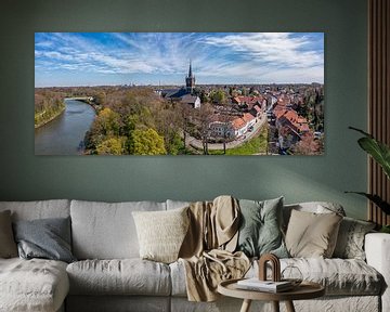 Drone panorama van het oude centrum van Elsloo