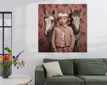 Portrait d'art "Moi et mes chevaux" sur Carla Van Iersel