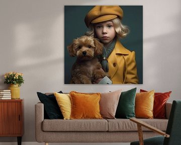 Portrait d'art "Moi et mon chien" sur Carla Van Iersel