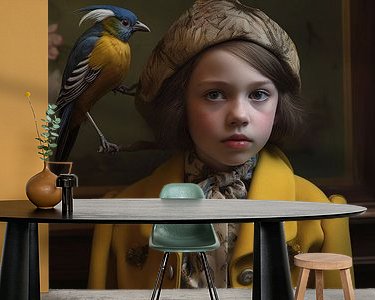 Voorbeeld van het werk in een kamer