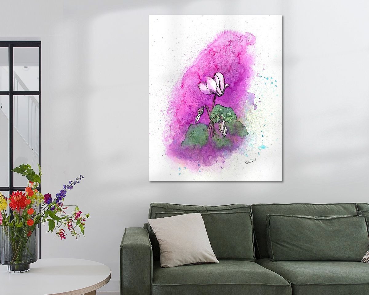 Voorbeeld van het werk in een kamer