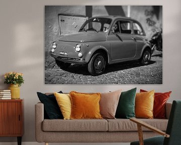 Oude FIAT Cinquecento (FIAT 500) Zwart en wit van Stefano Senise Fine Art