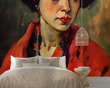 Frau im roten Mantel