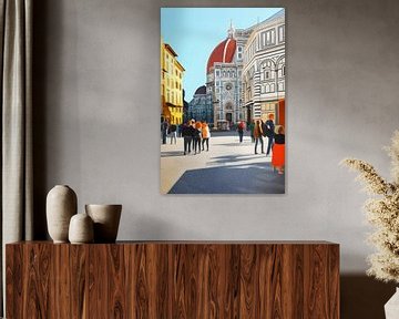 Kathedraal Florence Italie - combinatie foto - AI