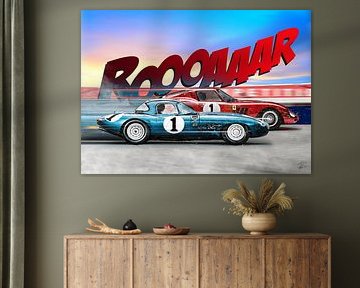 Ferrari 250GTO vs Jaguar E-Type van Theodor Decker