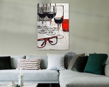 Still Life With Red Glasses by treechild .