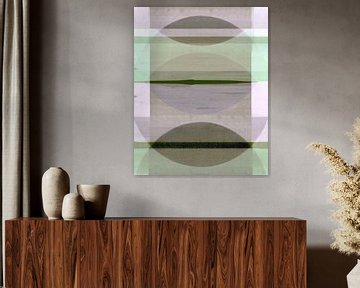 Abstract Bauhaus Shapes Geometry Brown Grey Green by FRESH Fine Art