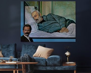 Der sterbende Mazzini von Silvestro Lega Gemälde