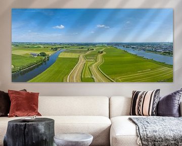 Paysage agricole près de la rivière IJssel au printemps sur Sjoerd van der Wal Photographie