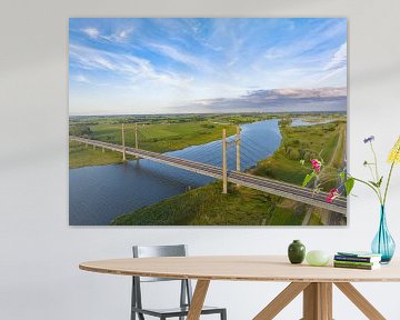 Pont suspendu au-dessus de la rivière IJssel  sur Sjoerd van der Wal Photographie