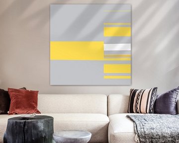 Mosaic Single 1 | Yellow, Gray, Orange Color Blocking by Menega Sabidussi