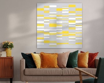 Mosaic Rectangles in Yellow Gray White by Menega Sabidussi