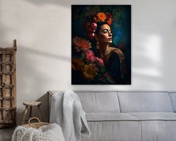 Dream away Frida, flowers and colours van Color Square