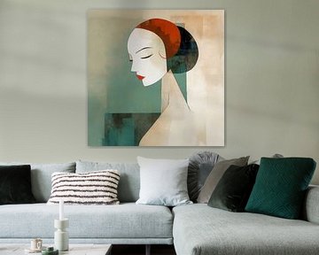Silhouette féminine, minimaliste sur Color Square