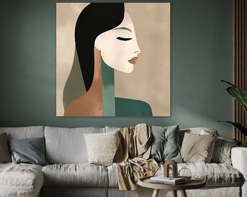 Vrouwelijk Silhouet, elegant minimalistisch van Color Square