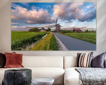 Sunset at the Groetermolen of Schoorl, Netherlands by Gijs Rijsdijk