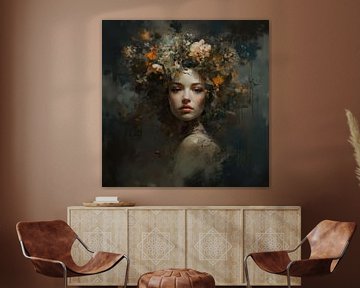 Portret in warme tinten van Carla Van Iersel
