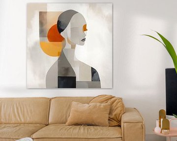 Colourful Minimalism: Abstract Female Figure by Color Square