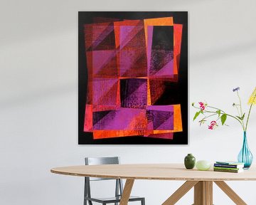 Geometric Japan Pop Grunge in Warm Colours by FRESH Fine Art