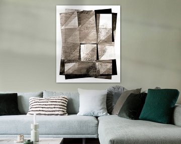 Geometric Japan Grunge in Winter Colours by FRESH Fine Art